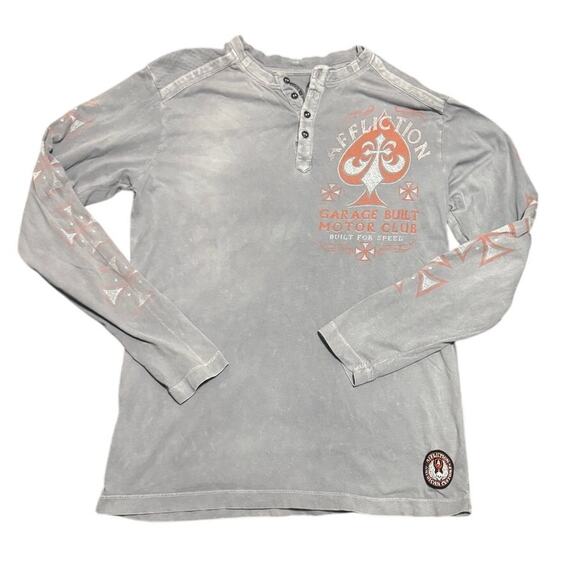 Affliction American Customs Long Sleeve Henley – Garage Built Motor Club – XL - Picture 2 of 8